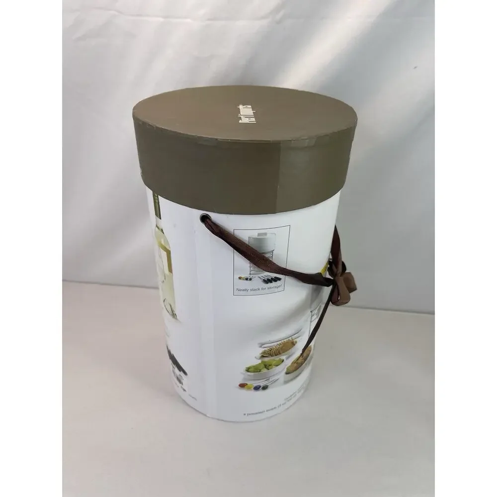 Pier 1 Imports White Porcelain Ceramic Fondue Set Chocolate Cheese Bowls Forks⁠